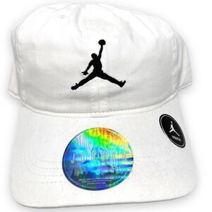 Nike Air Jordan Hat Youth Jumpman Strapback Adjustable‎ Cap White Big Logo